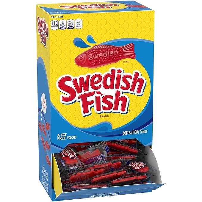 Swedish Fish 43146 Grab-and-Go Candy Snacks in Reception Box, 240-Pieces/Box