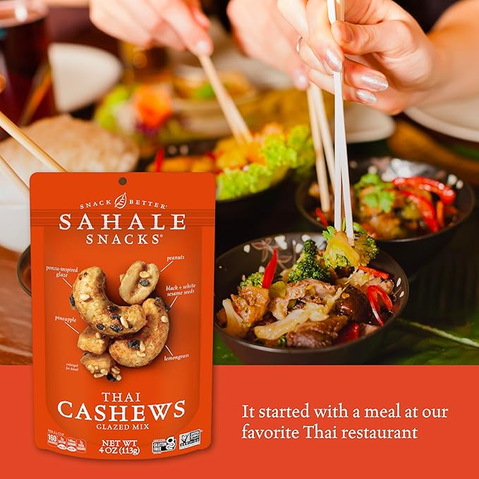 Sahale Snacks Thai Cashews Glazed Mix, 4 Ounces 6)