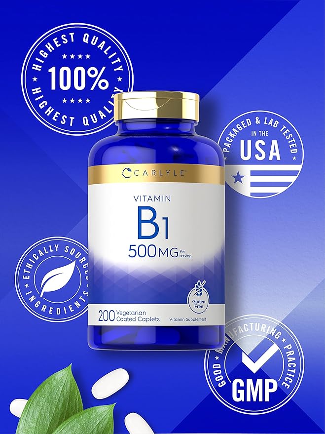 Carlyle Vitamin B1 500mg (Thiamine) 200 Vegetarian