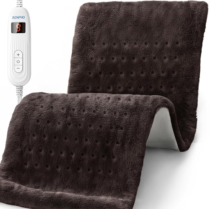 RENPHO Heating pad for Back, Neck, 12"x24" Brown