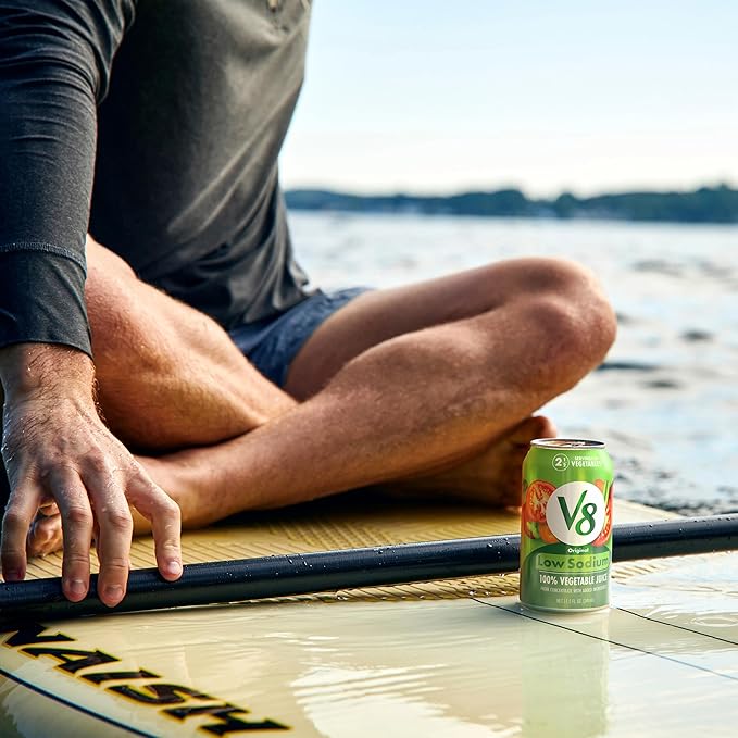V8 Low Sodium Original 100% Vegetable Juice, 11.5 fl oz Can (6 Pack)