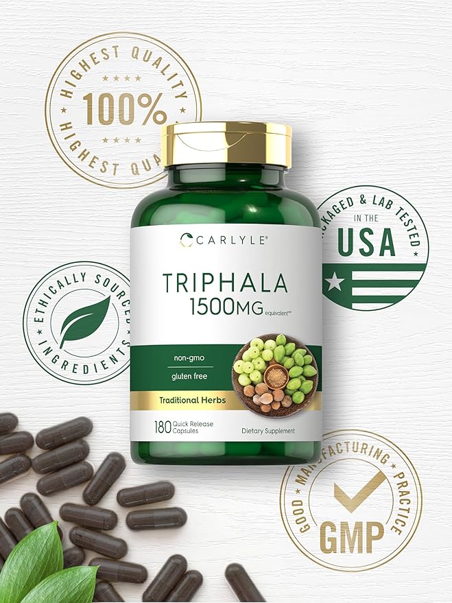 Carlyle Triphala Capsules 1500mg | 180 Count