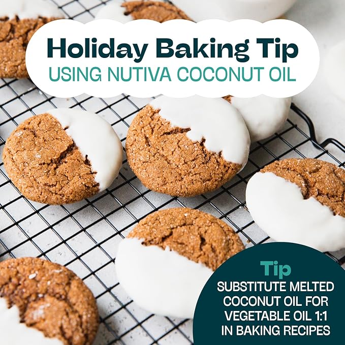 Nutiva Organic Coconut Oil 29 fl oz, Cold-Pressed, Fresh Flavor for Cooking Oil, Natural Hair Oil, Skin Oil, Massage Oil and, Non-GMO, USDA Organic, Unrefined Extra Virgin Coconut Oil (Aceite de Coco)