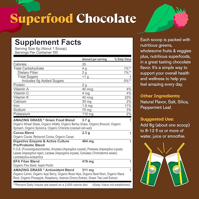Amazing Grass Greens Superfood Powder: Greens 100 Servings