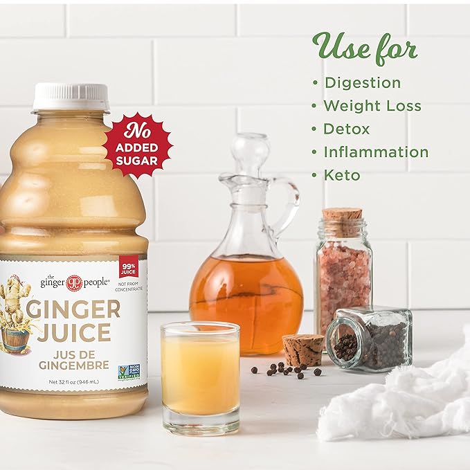 Ginger Juice, 99% Pure Ginger Juice by The Ginger People – Original Flavor and Premium Quality Ginger Juice, 32 Fl Oz Bottle – Pack of 1