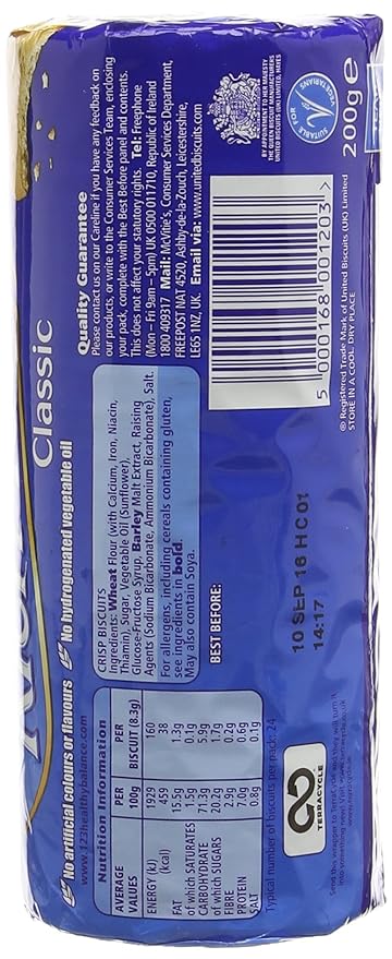 McVitie's Simply Classic Rich Tea Biscuits, 7.05-Ounce Package (Pack of 6)