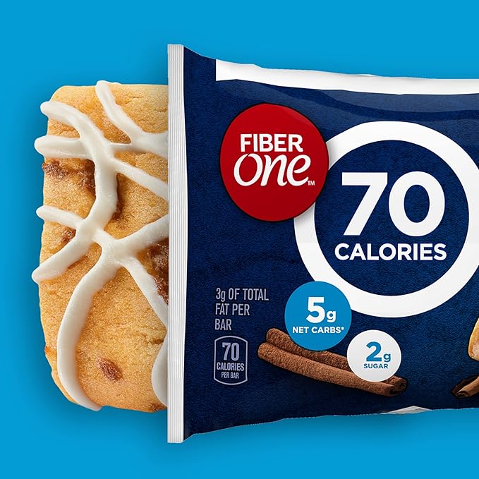 Fiber One 70 Calorie Soft-Baked Bars, Cinnamon Coffee Cake, 6 ct (Pack of 16)