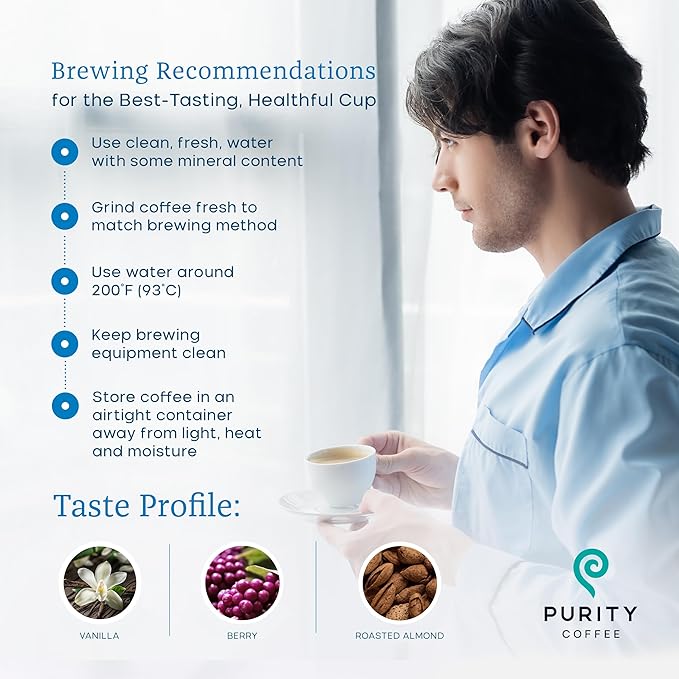 Purity Coffee BALANCE ⅔ Decaf Medium Roast Whole Bean Coffee (12oz Bag) - Specialty-Grade Mountain Water Processed Decaf + Regular Arabica Blend- USDA Certified Organic Decaffeinated - Third Party Tested for Mold, Mycotoxins, Pesticide Residue