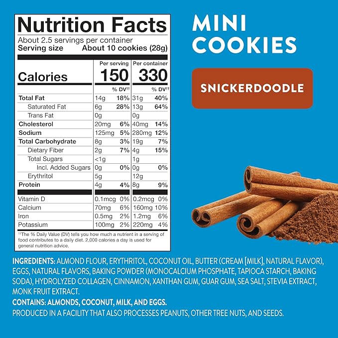HighKey Sugar Free Cookies Variety Pack - 6.75oz Keto Snacks Zero Carb No Sugar 3-Pack Chocolate Chip Cookie, Snickerdoodle, Brownie Bites Low Carb Gluten Free Diabetic Snack Diet Friendly Food Sweets
