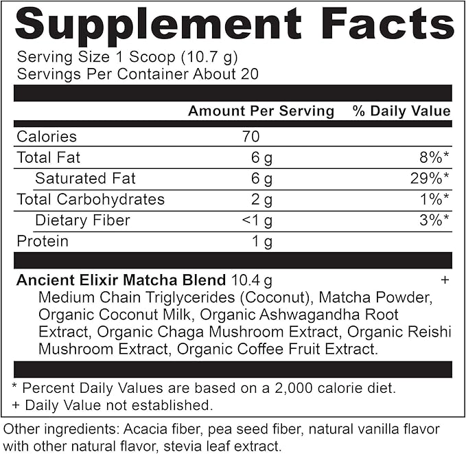 Matcha Green Tea Powder with Ashwagandha 20 Servings