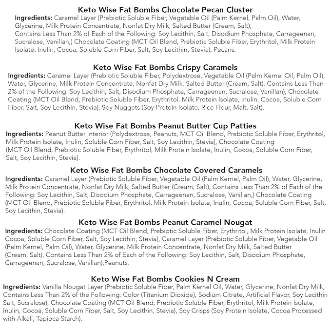 Keto Wise Fat Bombs - Low Carb (1-2g Net), No Added Sugar - Mission Nutrition Variety Box (16 Count)