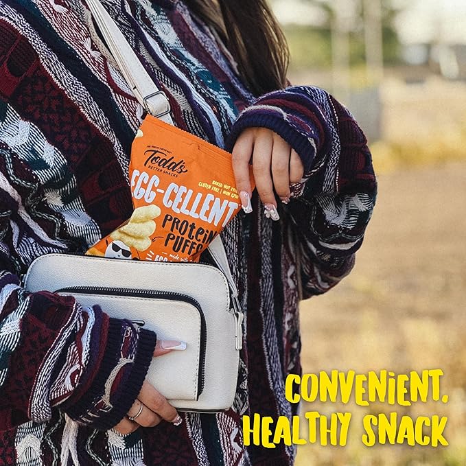 Todd's Better Snacks Egg-Cellent Protein Puffs, Variety Pack, 1.2 Oz (Pack of 10), Made with Egg Whites, 12g Protein, Gluten Free Healthy Snack