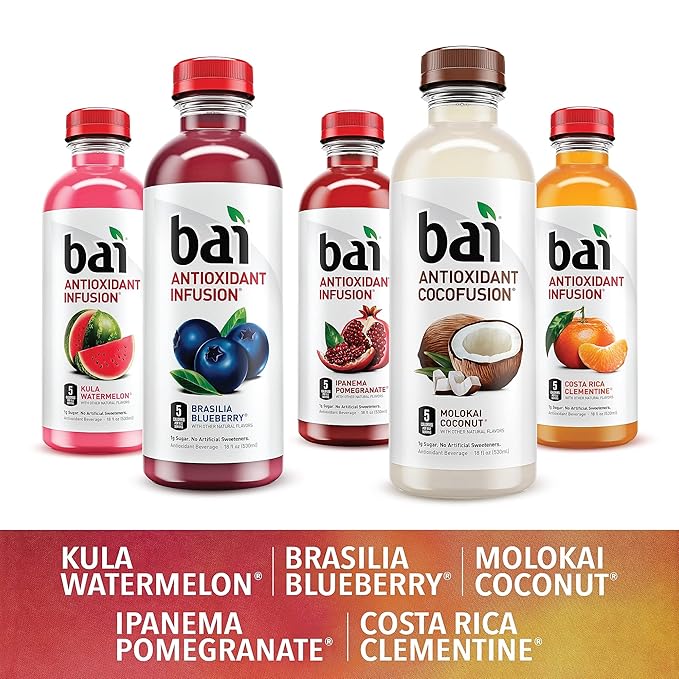 Bai Water Sunset Variety Pack, 18 fl oz, 15 Count (220-00656)