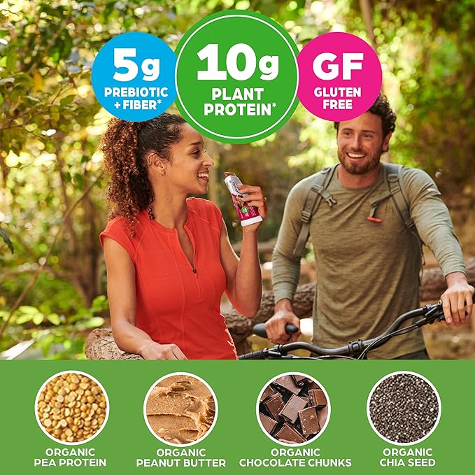 Orgain Organic Vegan Protein Bars, Peanut 10g Plant 1.41 Oz 12)