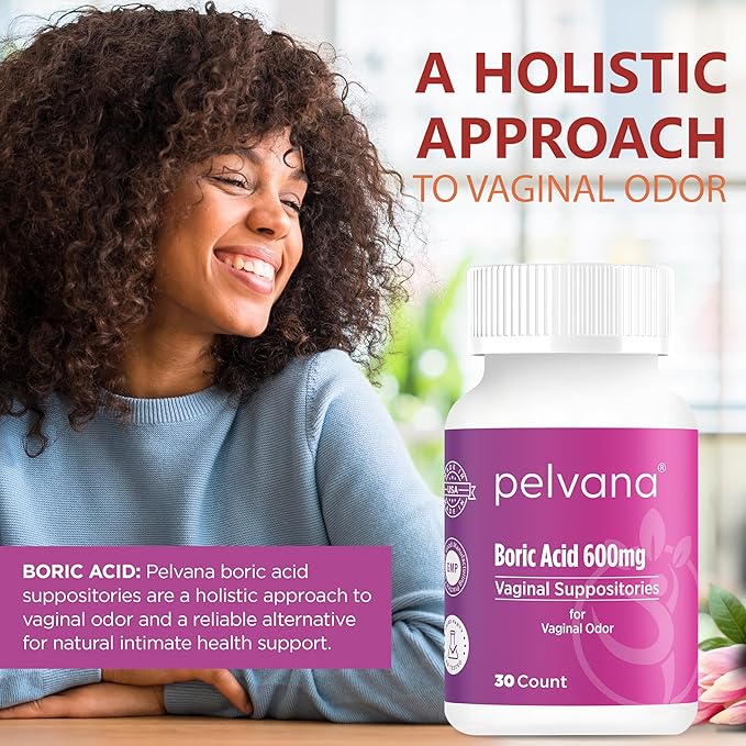 Pelvana Boric Acid Suppositories for Women 30 Count