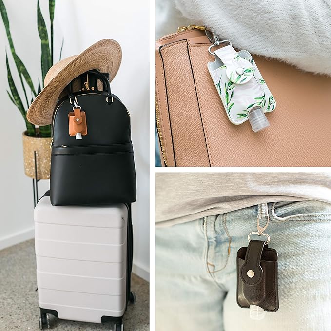 Hand Sanitizer Holder Keychain Set of 2
