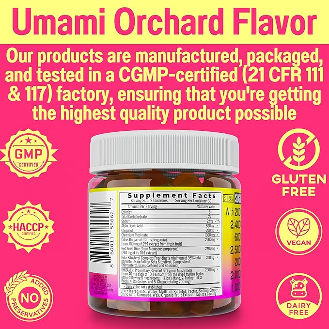 Red Yeast Rice Alpha Lipoic Acid CoQ10 Citrus