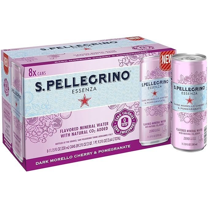 S.Pellegrino Essenza Variety Pack - Lemon, Dark Morello Cherry, Wild Strawberry,11.15 Fl. Oz (Pack of 24)