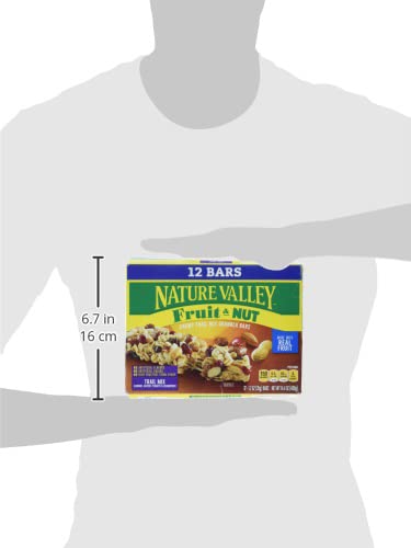 Nature Valley Chewy Fruit and Nut Granola Bars, Trail Mix Snack Bars, 12 ct, 14.4 OZ