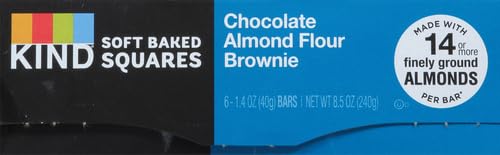 KIND Soft Baked Squares, Chocolate Almond Flour Brownie, 6 count (Pack of 2)