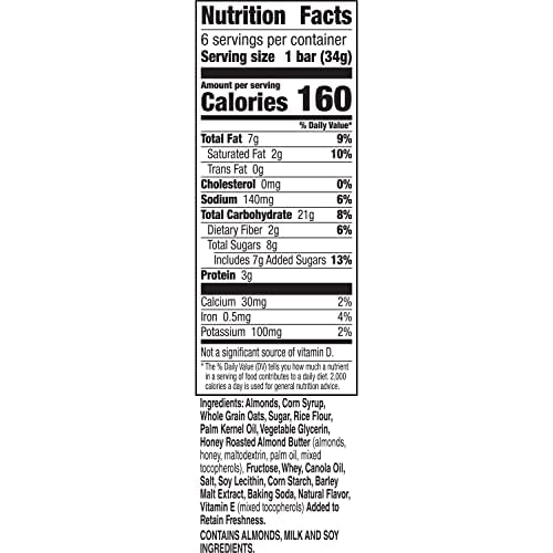Nature Valley Granola Bars, Sweet and Salty Nut, Almond, 1.2 oz, 6 ct (Pack of 16)