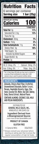 Ratio Soft Baked Bars, Chocolate Chunk Cookie, 1g Sugar, Keto Friendly, 5.34 OZ (6 Bars) (Pack of 2)