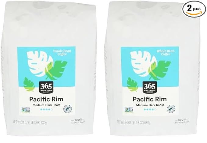 365 by Whole Foods Market, Coffee Pacific Rim Vienna Roast Whole Bean, 24 Ounce (Pack of 2)