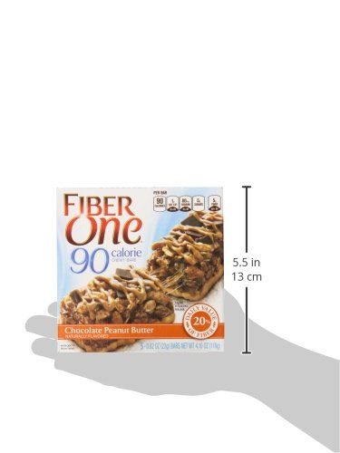 Fiber One 70 Calorie Chewy Snack Bars, Chocolate Peanut Butter, 5 ct (Pack of 4)