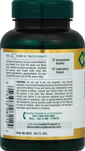 Nature's Bounty Red Yeast Rice Pills 600mg, 120 120 Capsules
