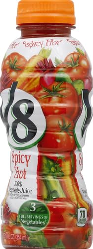 V8 Spicy Hot 100% Vegetable Juice, 12 fl oz Bottle (12 Pack)