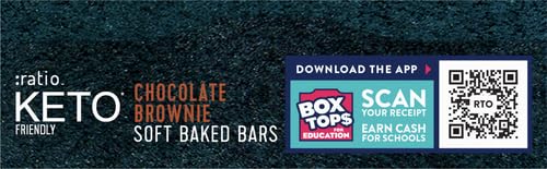 Ratio Soft Baked Bars, Chocolate Brownie, 1g Sugar, Keto Friendly, 5.34 oz (6 Bars)