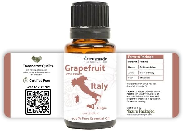 Grapefruit Essential Oil - Direct from Citrusmade in Sicily- Pure Essential Oil for Diffusers and Aromatherapy | 100% Pure Therapeutic Grade (25LBS)