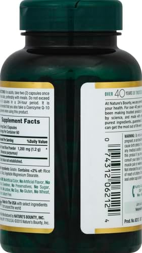 Nature's Bounty Red Yeast Rice Pills 600mg, 120 120 Capsules