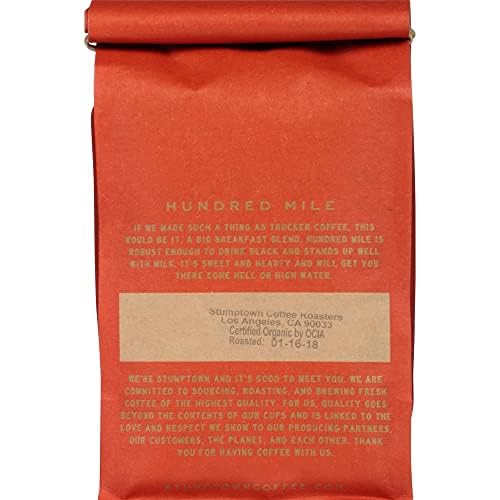 Stumptown Coffee Roasters, Medium Roast Organic Whole Bean Coffee - Hundred Mile 12 Ounce Bag with Flavor Notes of Jam and Toffee