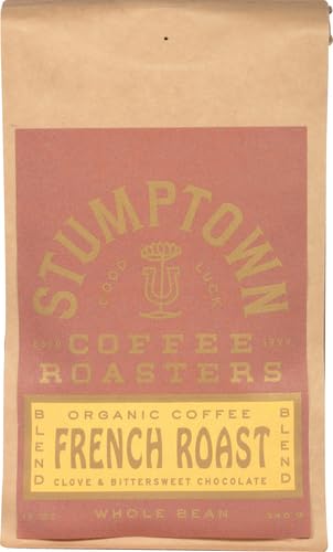 Stumptown Coffee Roasters, Dark Roast Organic Whole Bean Coffee - French Roast 12 Ounce Bag with Flavor Notes of Clove and Bittersweet Chocolate (Pack of 3)