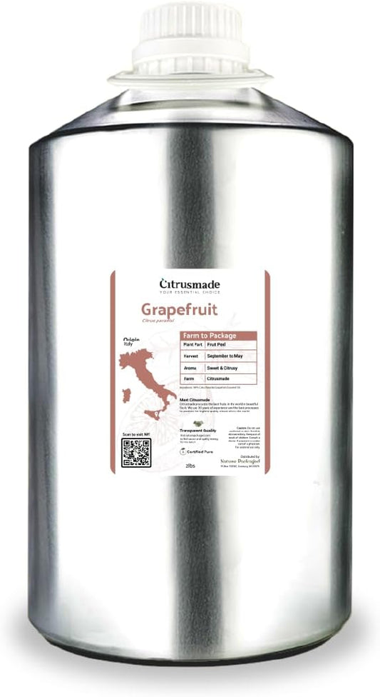 Grapefruit Essential Oil - Direct from Citrusmade in Sicily- Pure Essential Oil for Diffusers and Aromatherapy | 100% Pure Therapeutic Grade (25LBS)
