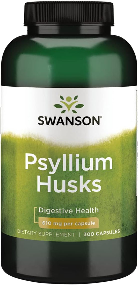 Swanson Psyllium Husk Dietary Fiber Supplement 610 mg 300 Capsules
