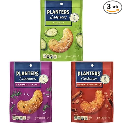 Bundle of PLANTERS Cashews Dill Pickle 5 oz. 5 oz. 5 oz.