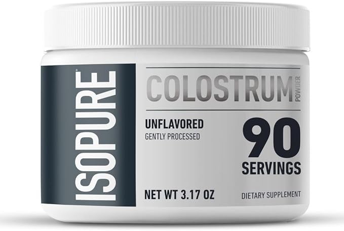 Bundle of Isopure Bovine Colostrum Supplement 90 Servings 25g Protein, 16 Servings, 1 Pound