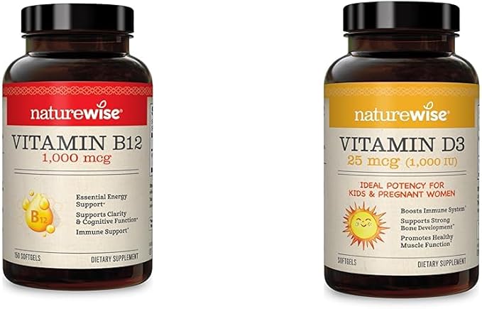 NatureWise Vitamin B12 1000 mcg 150 D3 1000iu 1000iu 360 360 Count
