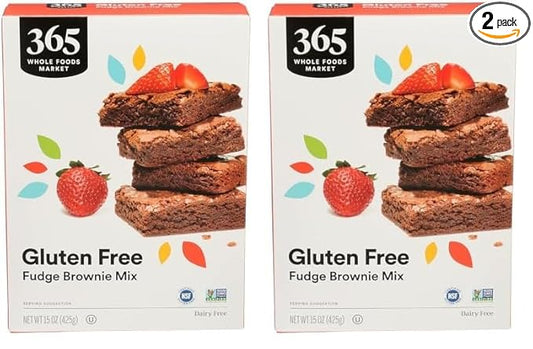 365 by Whole Foods Market, Gluten Free Brownie Mix, 15 Ounce (Pack of 2)