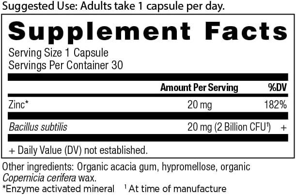 Probiotics and Zinc Supplement by Ancient Nutrition, Supports Healthy Immune System and Gut Health, Made Without GMOs, Superfoods Supplement, Paleo and Keto Friendly, 30 Capsules