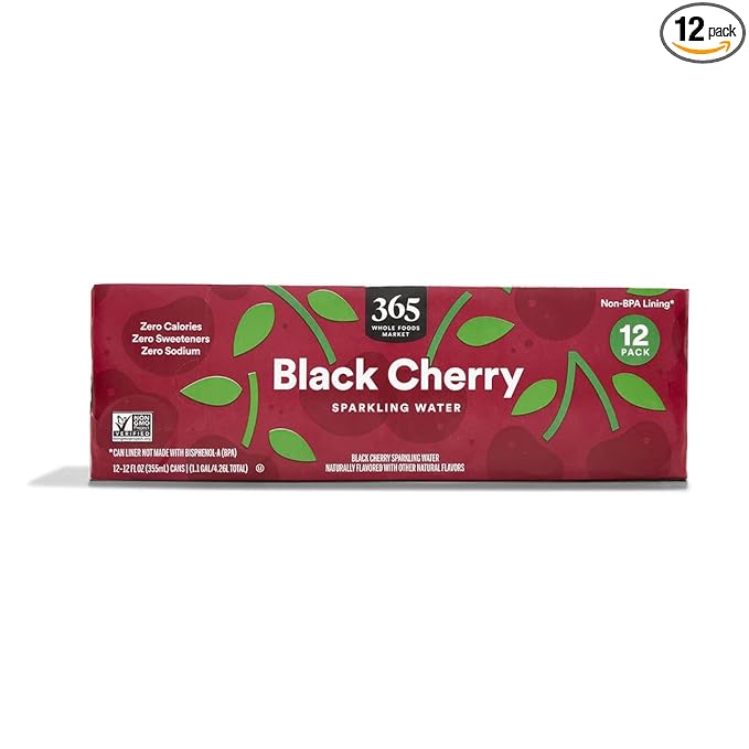 365 by Whole Foods Market, Black Cherry Sparkling Water 12pk, 12 Fl Oz