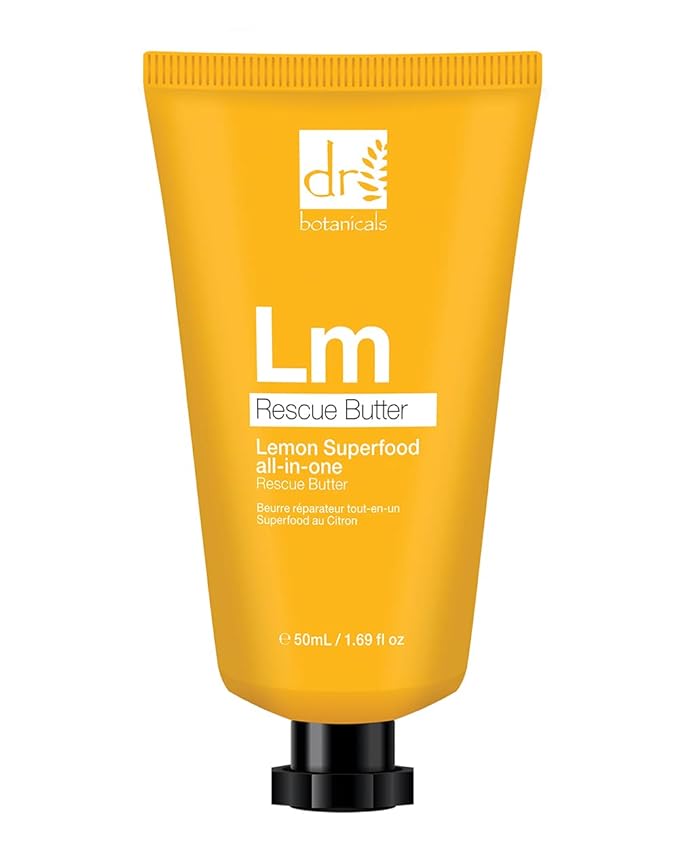 Dr. Botanicals Lemon Rescue Body Butter w/ Shea - Spa Quality Moisturizer - Dry Skin - Feet - Elbows - Knees - Coconut Lemongrass & Almond Oil - Penetrates Fast - Soft Supple & Radiant - 1.69oz - 5 Pack