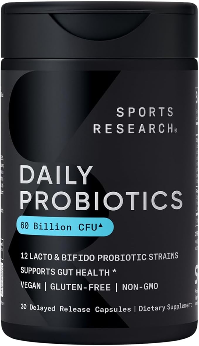 Sports Research Daily Probiotics with Prebiotics, 60 Billion 30 Count