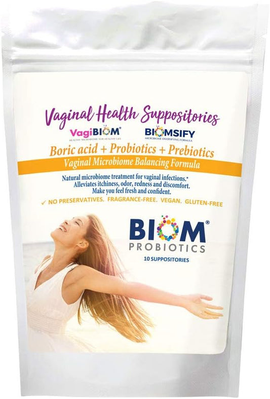 Biom Probiotics Prebiotics Boric acid Suppositories (10)