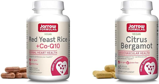 Jarrow Formulas Red Yeast Rice 1200 Co-Q10 100 100 mg Serving-120 Veggie Caps-60 Servings 500 mg-60 mg-60 Servings