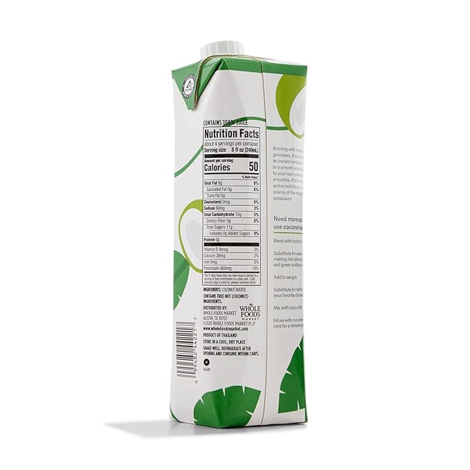 365 by Whole Foods Market, Coconut Water, 33.8 Fl Oz (Pack of 6)