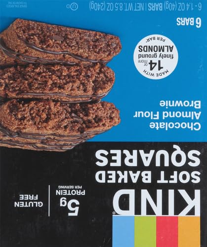 KIND Soft Baked Squares, Chocolate Almond Flour Brownie, 6 count (Pack of 2)