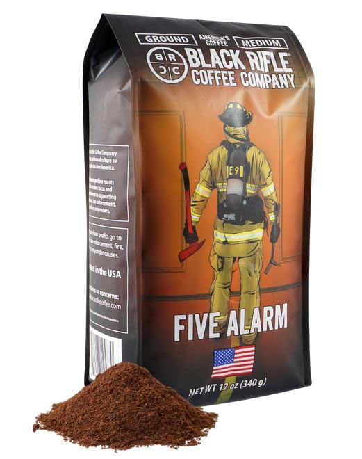 Black Rifle Coffee Company Five Alarm, Medium Roast Ground Coffee, 12 OZ Bag
